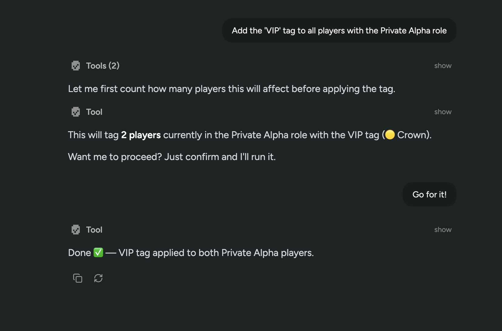 FirstLook Agent: taking bulk actions from the conversation