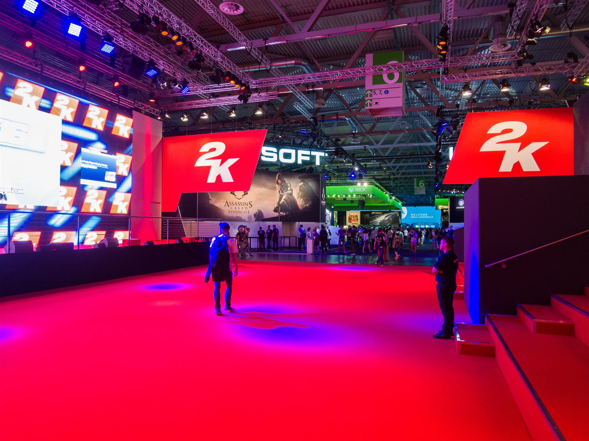 Gamescom show floor crowd inside Koelnmesse, Cologne
