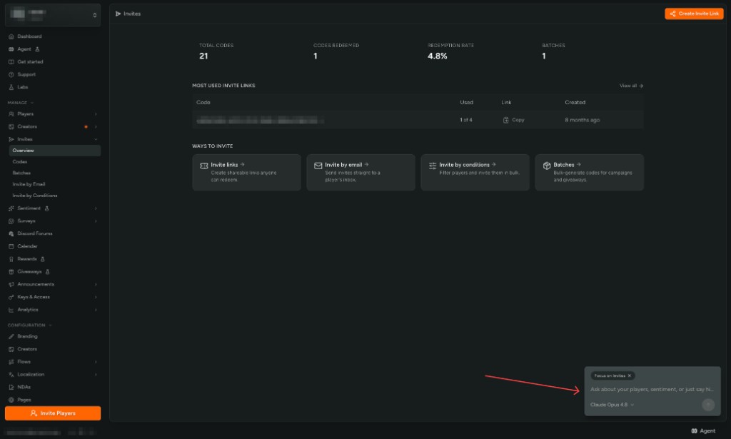 FirstLook Agent open on the Invites page with Focus on the current screen
