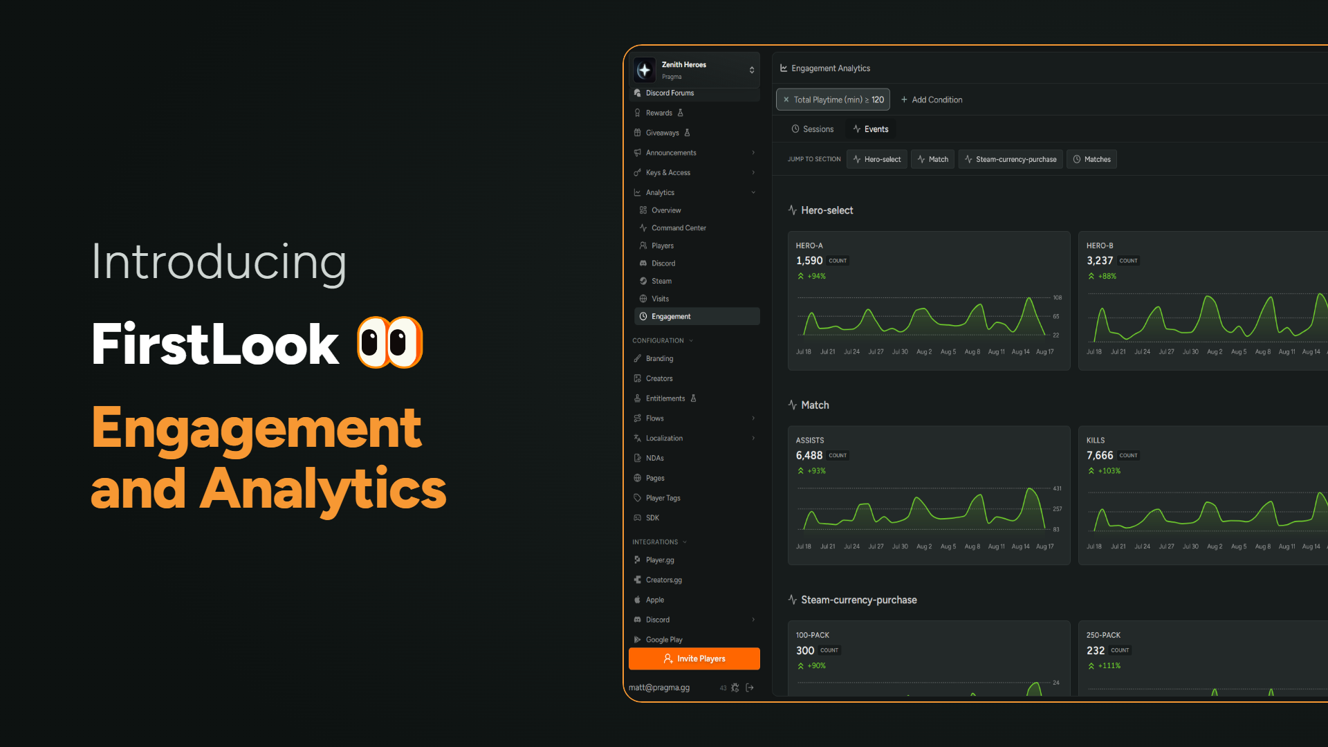 Analytics + Engagement: put in-game and out-of-game player data on one record