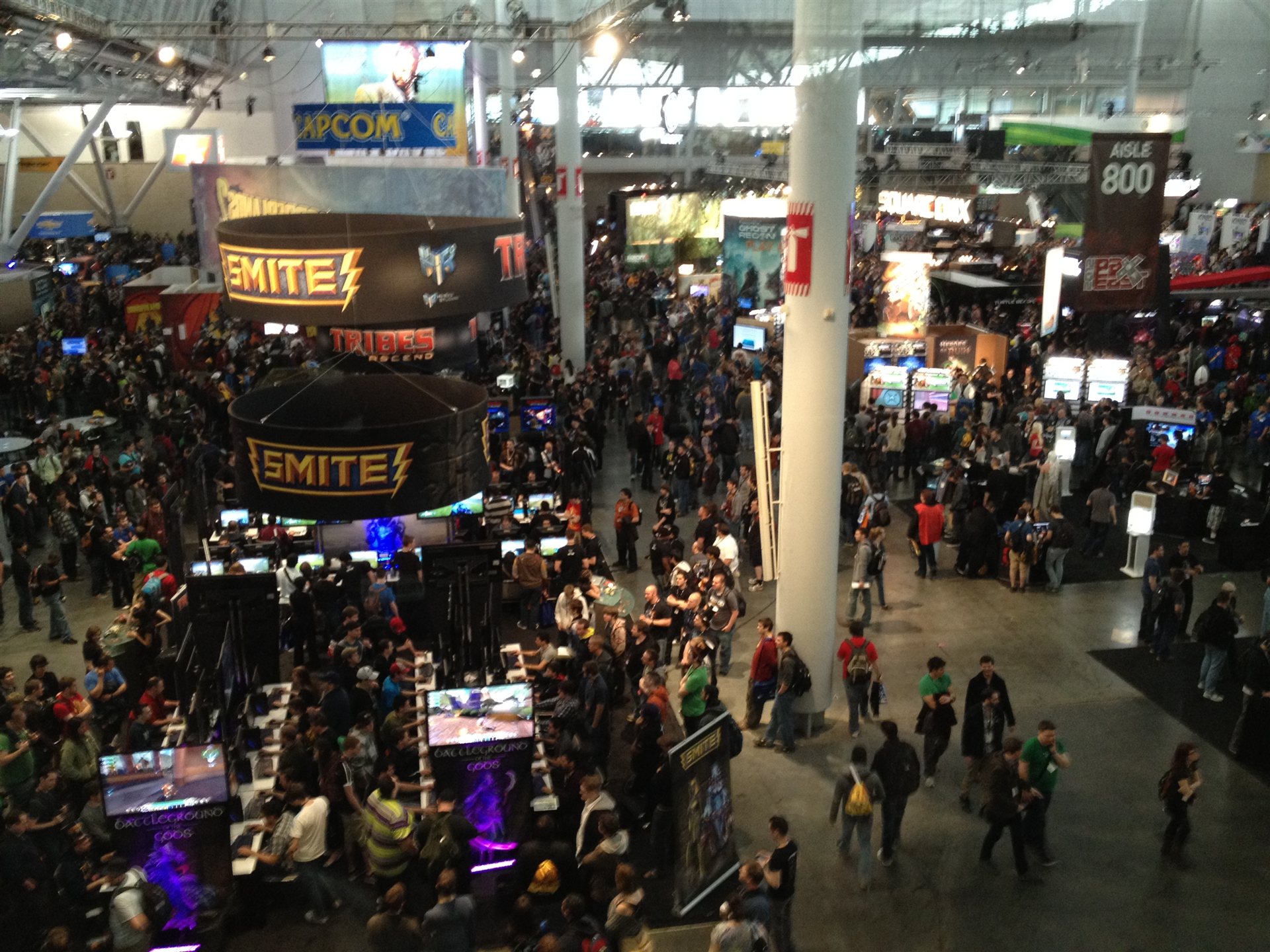 Crowds fill the expo hall at PAX East in Boston.