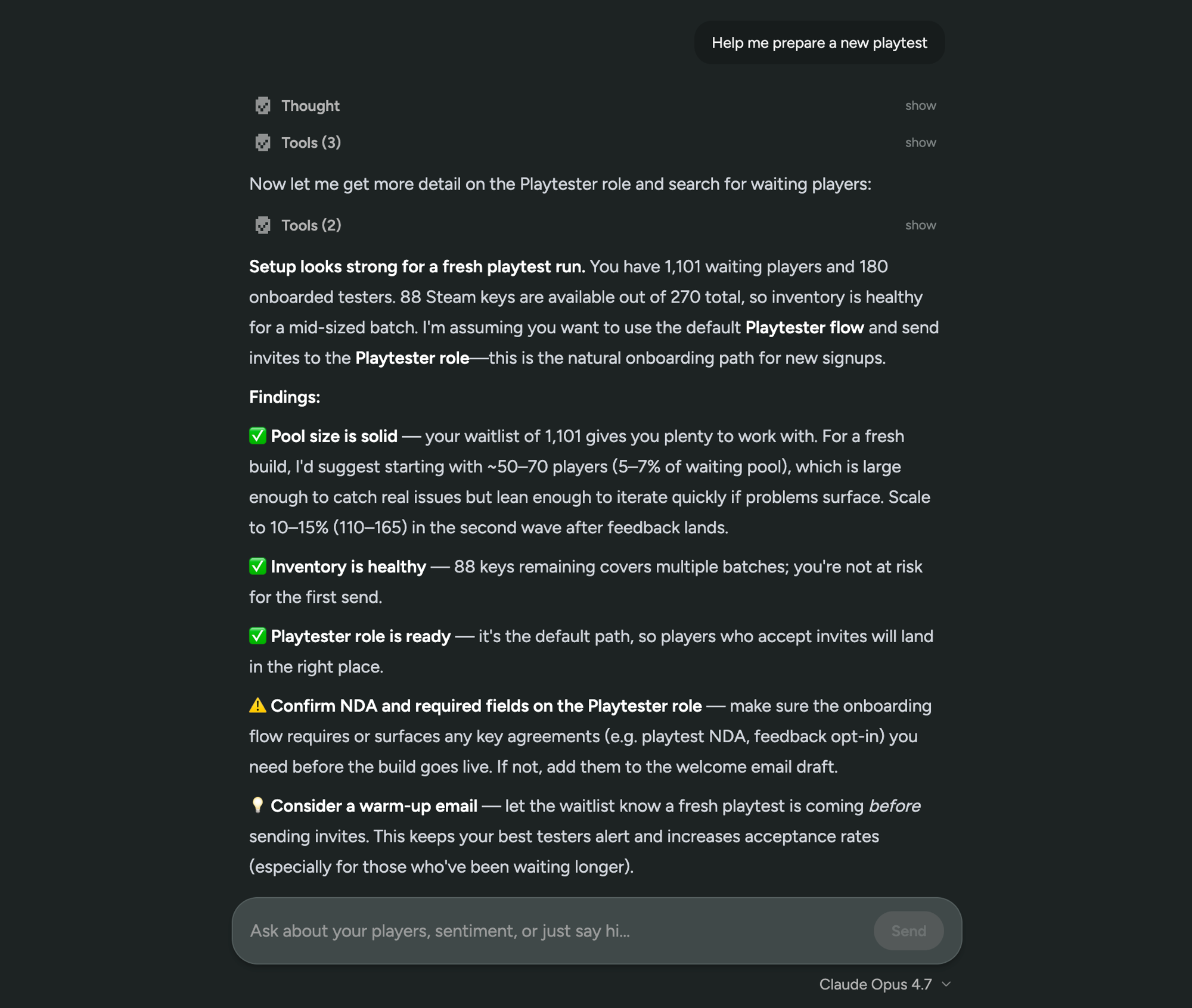 FirstLook Agent: walking through playtest setup and best practices